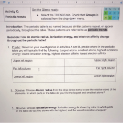 Periodic trends gizmos answer key