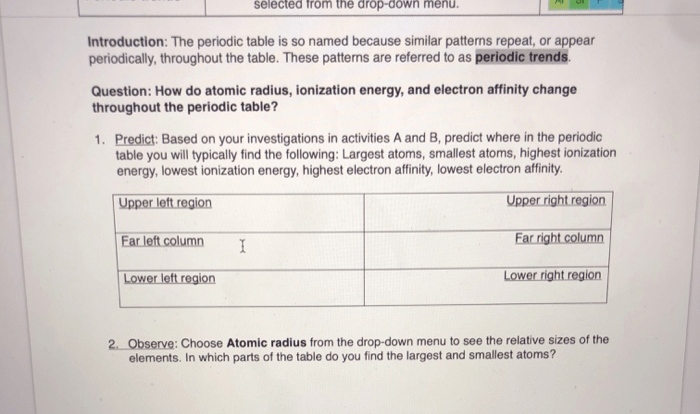 Periodic trends gizmos answer key