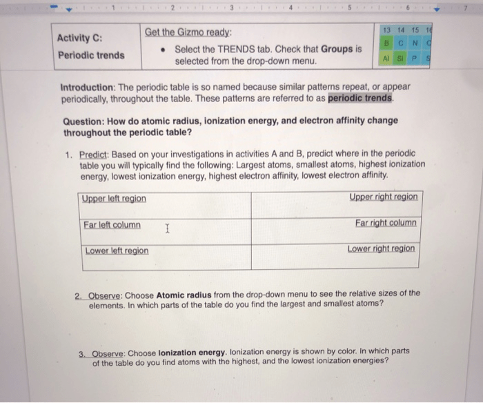 Periodic trends gizmos answer key