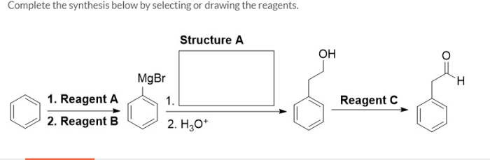 Complete the synthesis below by selecting or drawing the reagents.